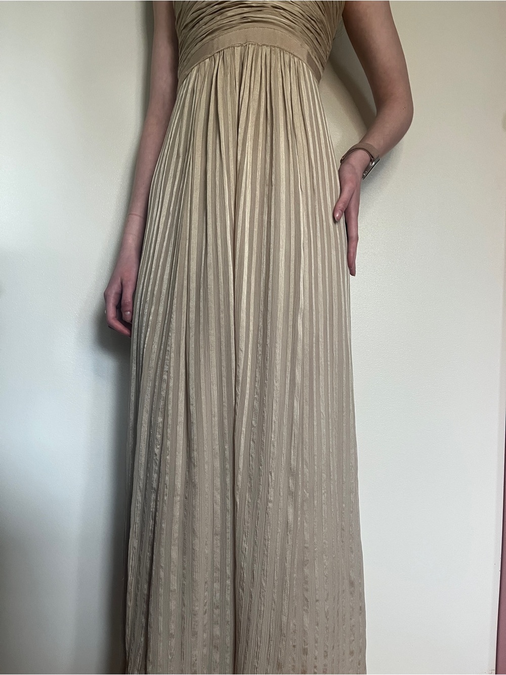 BCBG MaxMaraChampagne silk gown